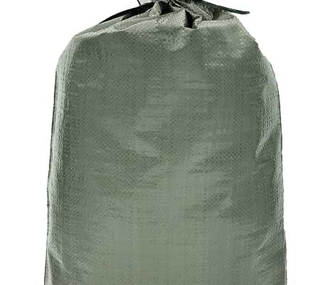 solid green woven polypropylene sand bag