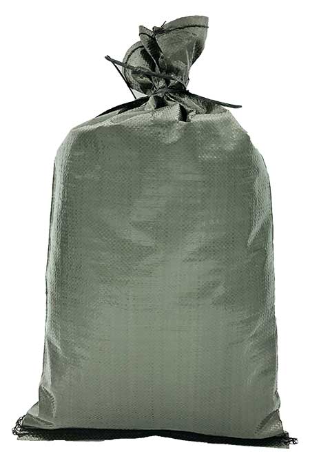 solid green woven polypropylene sand bag